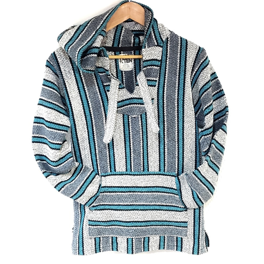 Poncho Baja Mexican Sweater Blanket Hoodie Coat